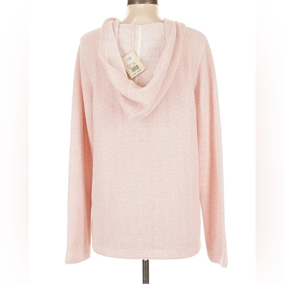 Faherty Seabrook French Terry Pullover Hoodie Womens Size L Poncho Light Pink - Picture 3 of 8